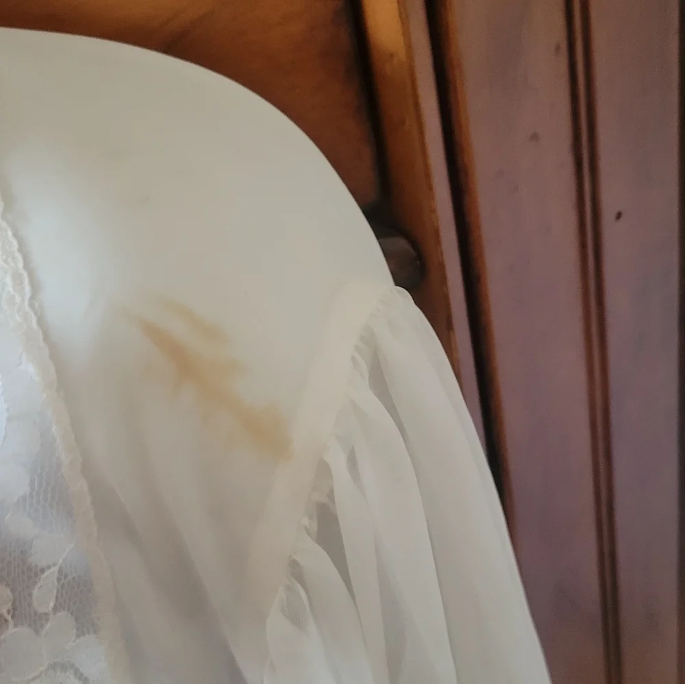 Vintage Frederick's of Hollywood lace sheer white robe negligee cover - Picture 11 of 13